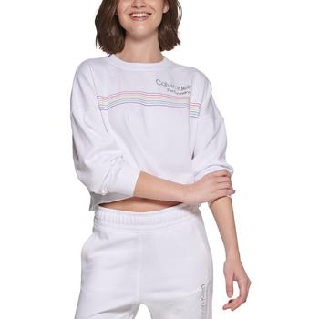 Calvin Klein | Women's Pride Embroidered Logo Cropped Sweatshirt商品图片,3.9折
