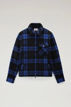 推荐Wool Blend Zip-front Timber Plaid Flannel Overshirt商品