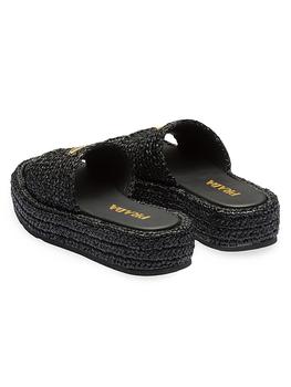 PRADA｜SLIPPERS (1XZ761 2C2T F0002) Black Crochet Flatform Slides | PRADA