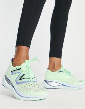 new balance女鞋价格, New Balance | New Balance Running Fuelcell Supercomp trainers in lime and purple商品图片 