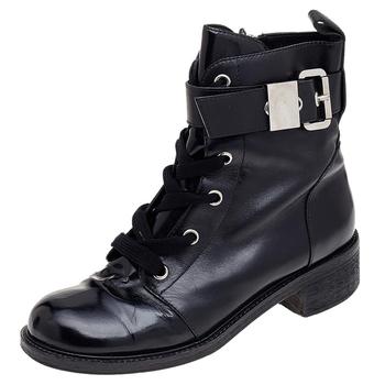 推荐Giuseppe Zanotti Black Leather Ankle Length Boots Size 40商品