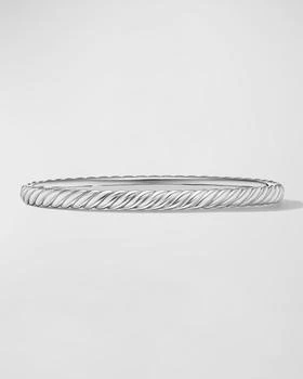 David Yurman | Sculpted Cable Bracelet in 18K White Gold, 4.5mm,商家Neiman Marcus,价格¥29809