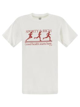 Sporty & Rich | Runner Print T-Shirt商品图片,7.8折×额外9折, 额外九折