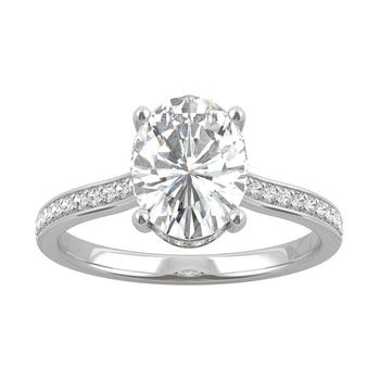 商品Charles & Colvard | Moissanite Oval Engagement Ring (2-1/3 ct. t.w. DEW) in 14k White Gold,商家Macy's,价格¥12432图片