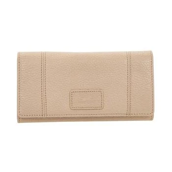 Mancini Leather Goods | Women's Pebbled Collection RFID Secure Trifold Wing Wallet 