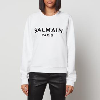 推荐Balmain Women's Flocked Sweatshirt - White/Black商品