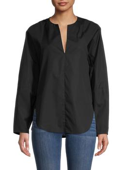 vince衬衫, Vince | Shaped V-Neck Long-Sleeve Top商品图片 2.2折