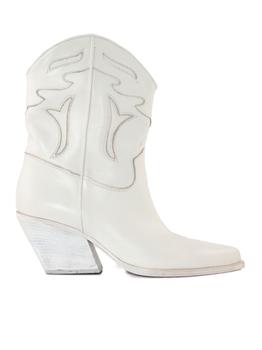 推荐Elena Iachi White Leather Texan Boot商品