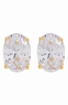 Suzy Levian | CZ Oval Stone Stud Earrings商品图片,3.6折