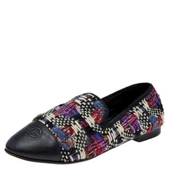香奈儿鞋是什么牌子, [二手商品] Chanel | Chanel Multicolor Printed Tweed And Leather Loafers Size 40商品图片 满1件减$100, 满减
