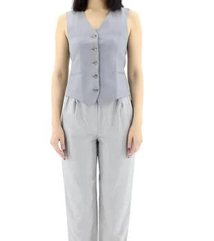 Burberry | Ladies Flint Satin Panel Wool Tailored Waist Coat 1.6折