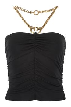 product Pinko Logo-Plaque Halterneck Ruched Top - M image