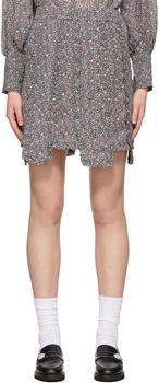 ganni裙, Ganni | Multicolor Floral Crêpe Mini Skirt商品图片 额外8.5折, 额外八五折