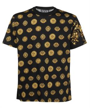 Versace | VERSACE JEANS 男士黑色棉质半袖T恤 72GAH6R1-JS064-G89商品图片,满$100享9.5折, 满折