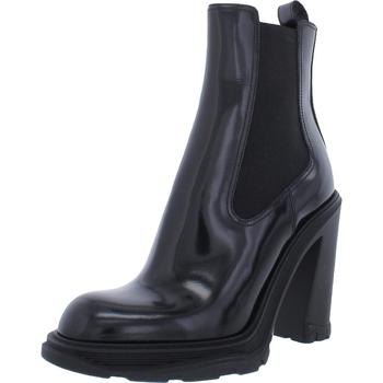 推荐Alexander McQueen Women's Leather Tread Heeled Ankle Chelsea Boots商品