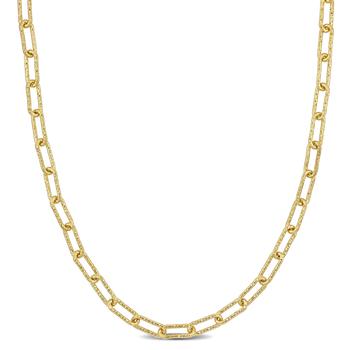 商品Mimi & Max | Mimi & Max 3.5mm Fancy Paperclip Chain Necklace in Yellow Plated Sterling Silver - 18 in,商家Premium Outlets,价格¥358图片