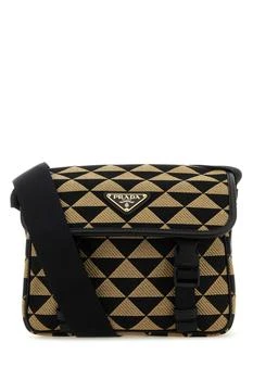 Prada | Prada Symbole Embroidered Foldover Top Messenger Bag 7.9折, 独家减免邮费