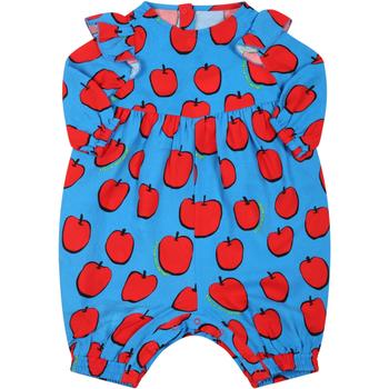 推荐Stella McCartney Kids Light-blue Jumpsuit For Babykids With Red Apples And Yellow Logo商品