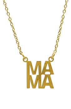 商品14k Yellow Gold Vermeil Block Mama Script Necklace图片