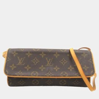 [二手商品] Louis Vuitton | Louis Vuitton Brown Canvas Monogram Pochette Twin GM Crossbody Bag 