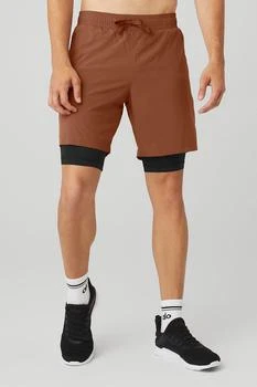 Alo | 7'' Unity 2 In 1 Short - Rust/Black 5.0折