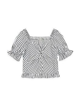 推荐Girl's Twist-Front Striped Top商品