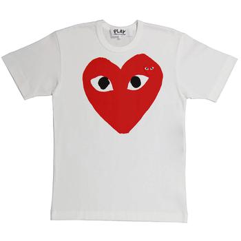 推荐Comme Des Garcons Play Original White Heart Logo T-shirt, Size Large商品