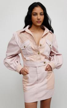 Madeleine Maternity, Significant Other | Significant Other - Women's Madeleine Puff-Sleeve Cropped Denim Jacket - Pink - Moda Operandi商品图片 