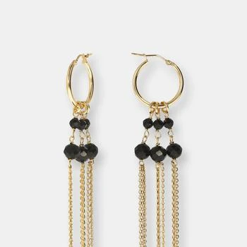 Etrusca Gioielli | 18KT Gold Plated Drop Earrings With Genuine Stone Black Spinel,商家Verishop,价格¥752