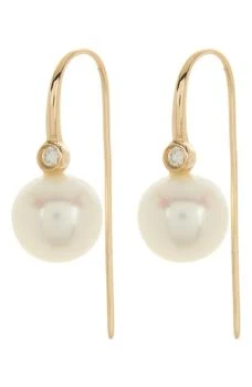 RON HAMI | 14K Yellow Gold 9.5mm Pearl & Diamond Drop Earrings,商家Nordstrom Rack,价格¥3334