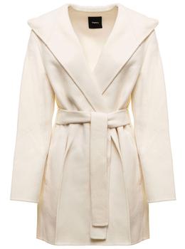 theory西装是什么牌子, Theory | Overlay Wool and Cashmere White Coat Theory Woman商品图片 7.7折