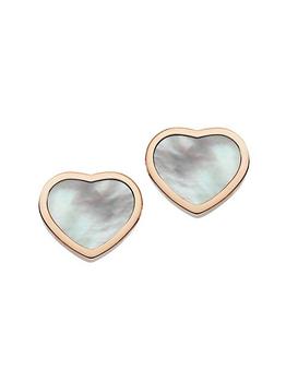 推荐Happy Hearts 18K Rose Gold & Mother-Of-Pearl Stud Earrings商品