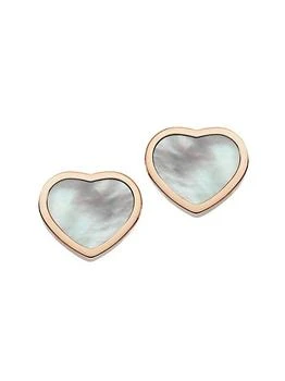 Chopard | Happy Hearts 18K Rose Gold & Mother-Of-Pearl Stud Earrings,商家Saks Fifth Avenue,价格¥18160