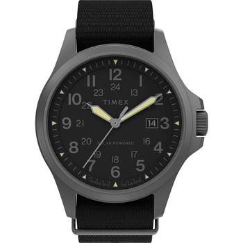 Timex | Men's Solar Black Fabric Strap Watch 41 mm商品图片,