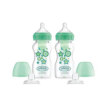 商品Dr. Browns | Anti-Colic Options+ Wide-Neck Baby Bottle to Sippy Bottle, 9oz, 2 pack, Green,商家Macy's,价格¥197图片