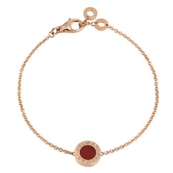推荐Bvlgari Bvlgari Mother of Pearl Carnelian 18K Rose Gold Bracelet M/L商品