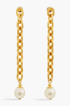 商品24-karat gold-plated faux pearl earrings图片