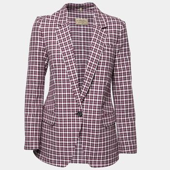 美国burberry, Burberry | Burberry Burgundy Checkered Cotton Jacket S商品图片 6折, 满1件减$100, 满减