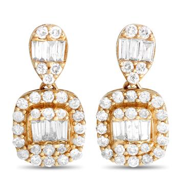 商品14K Yellow Gold 0.55ct Diamond Drop Earrings图片