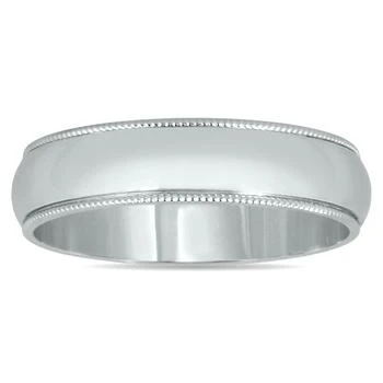 SSELECTS | 4Mm Milgrain Edge Comfort Fit Wedding Band In 14K White Gold,商家Premium Outlets,价格¥2930