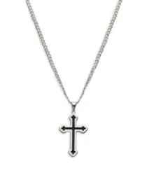 product Two-Tone Sterling Silver Cross Pendant Necklace image