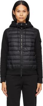 moncler polo, Moncler | Black Down Jersey Cardigan Jacket商品图片 