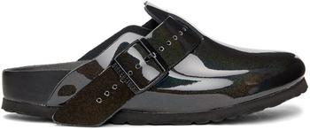 Rick Owens | Black Birkenstock Edition Patent Iridescent Boston Sandals商品图片,额外8.5折, 独家减免邮费, 额外八五折