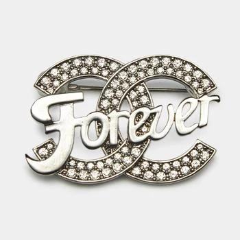 [二手商品] Chanel | Chanel CC 'Forever' Crystals Gunmetal Tone Pin Brooch,商家The Luxury Closet,价格¥3561