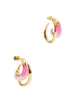 商品Alexis Bittar | Double Lucite and 14kt gold-plated hoop earrings,商家Harvey Nichols,价格¥1722图片