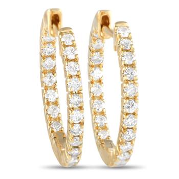 商品LB Exclusive | 14K Yellow Gold 0.81ct Diamond Inside Out Hoop Earrings,商家Jomashop,价格¥7338图片