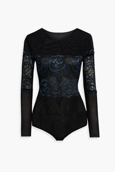 商品Hanky Panky | Lace-paneled stretch-mesh bodysuit,商家THE OUTNET US,价格¥250图片
