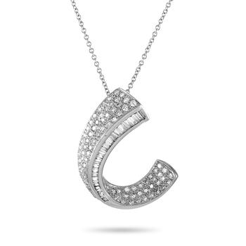 商品LB Exclusive | 18K White Gold 1.65 ct Diamond Pendant Necklace,商家Jomashop,价格¥13559图片