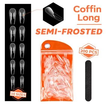 MODELONES | 200Pcs Semi-Frosted Coffin Full Cover Nail Tips,商家MODELONES,价格¥43