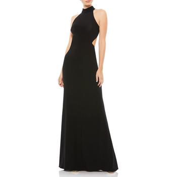 推荐Mac Duggal Women's Open Back Full Length Halter Gown with Sweep Train商品